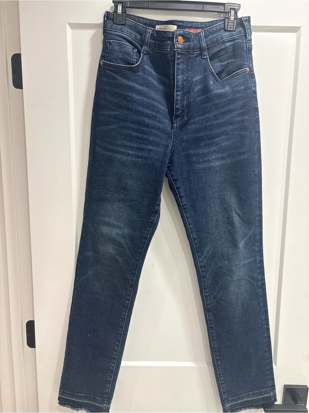 Anthropologie Women's Dark Blue Straight Leg Jeans